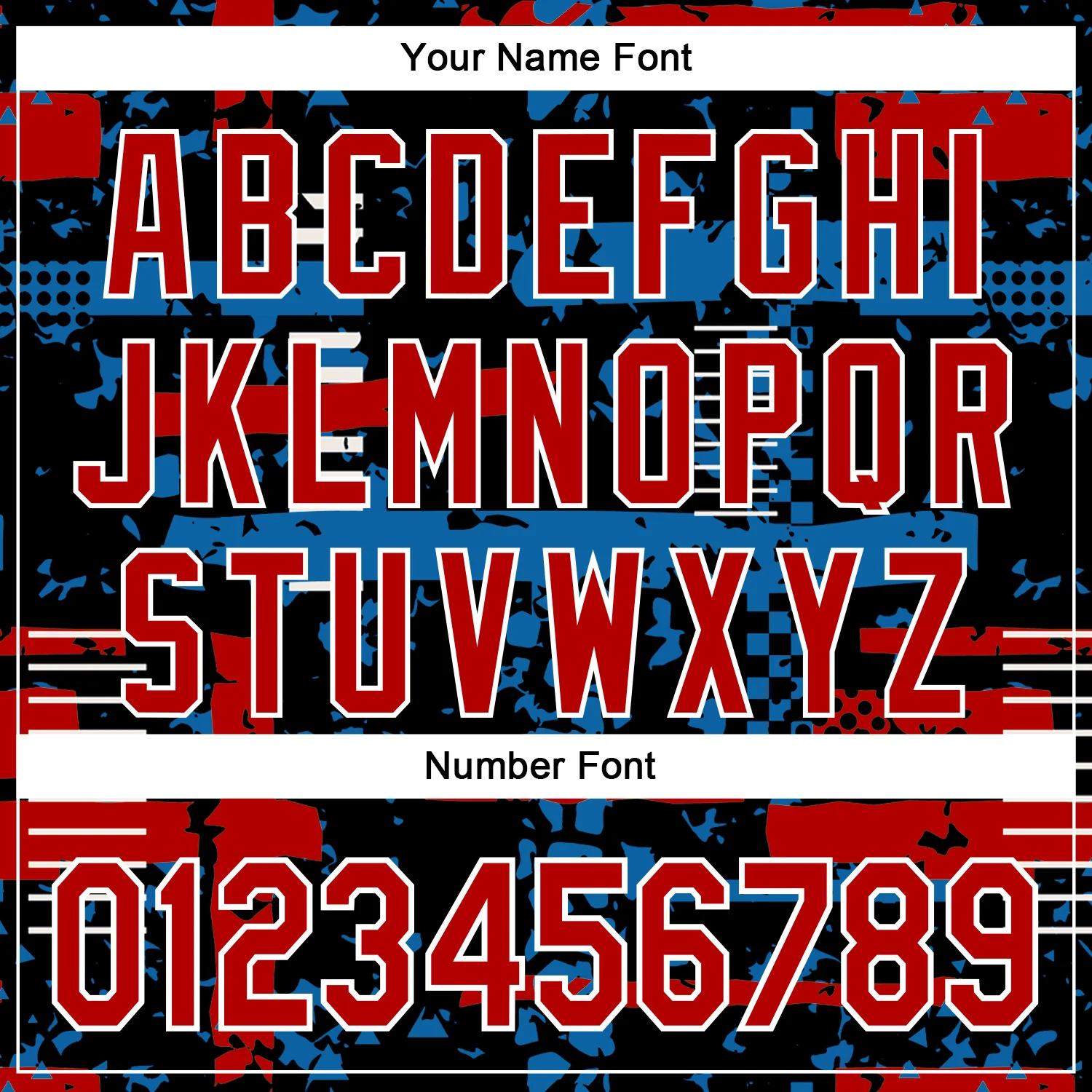 Custom Black Red Blue-White Abstract Fragment Shape Bomber Full-Snap Varsity Letterman Hoodie Jacket - Image 6