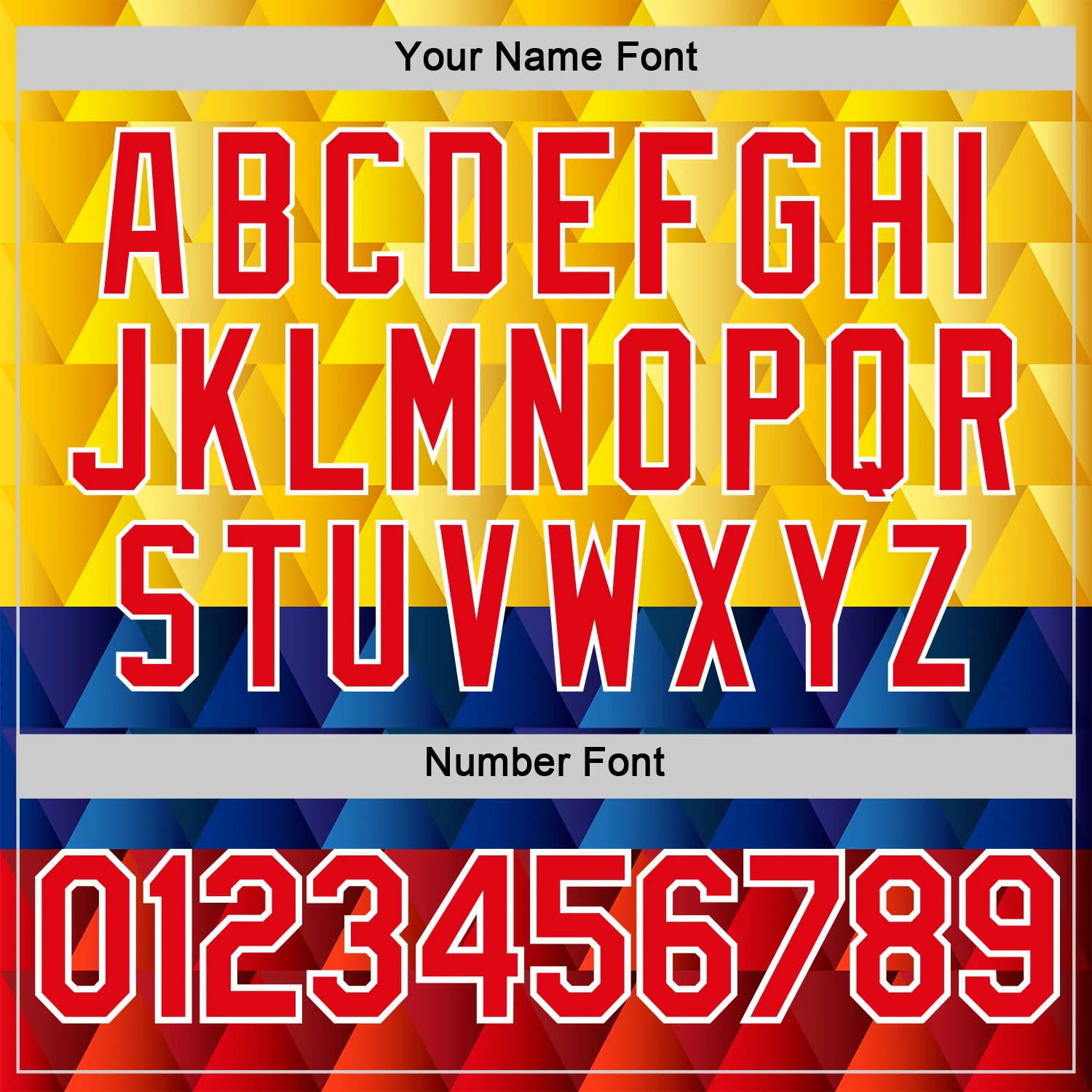 Custom Yellow Red Blue-White Colombia Geometric Soccer Jersey Performance T-Shirt - Image 4
