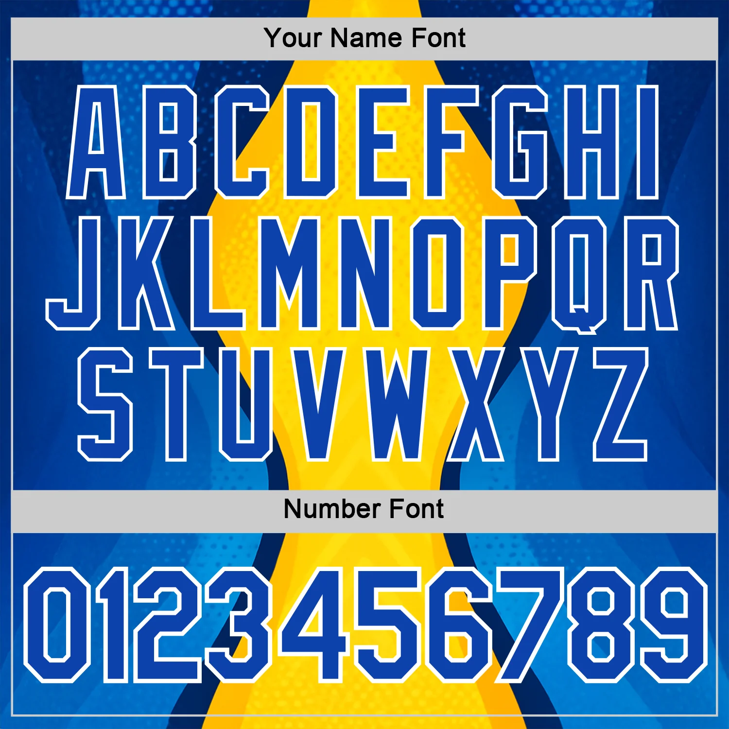 Custom Yellow Thunder Blue Blue-White 3D Pattern Design Brazil Color Block Sportswear Performance T-Shirt - Image 4