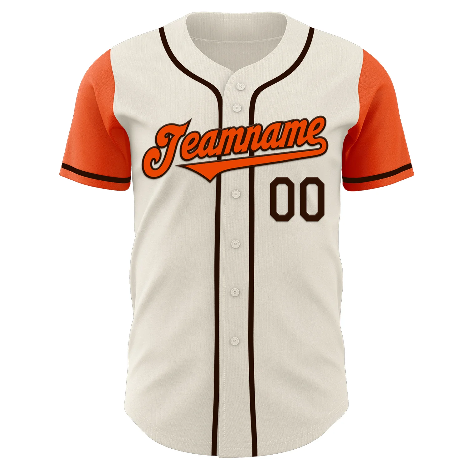 Custom Cream Orange-Brown Authentic Two Tone Baseball Jersey - Image 2