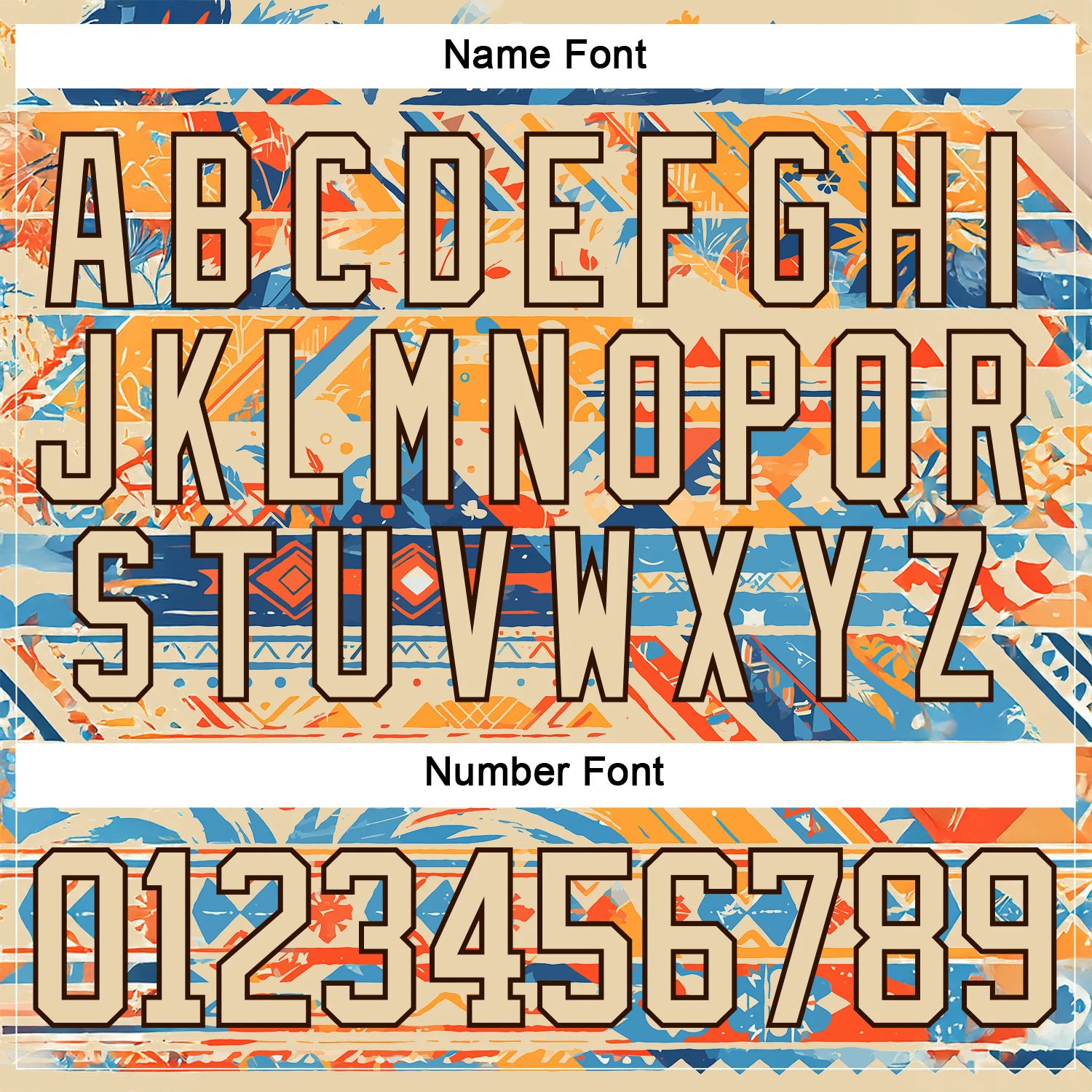Custom Shadow Blue City Cream Brown-Orange Tribal Indigenous Grunge Splash Hockey Lace Neck Jersey - Image 7