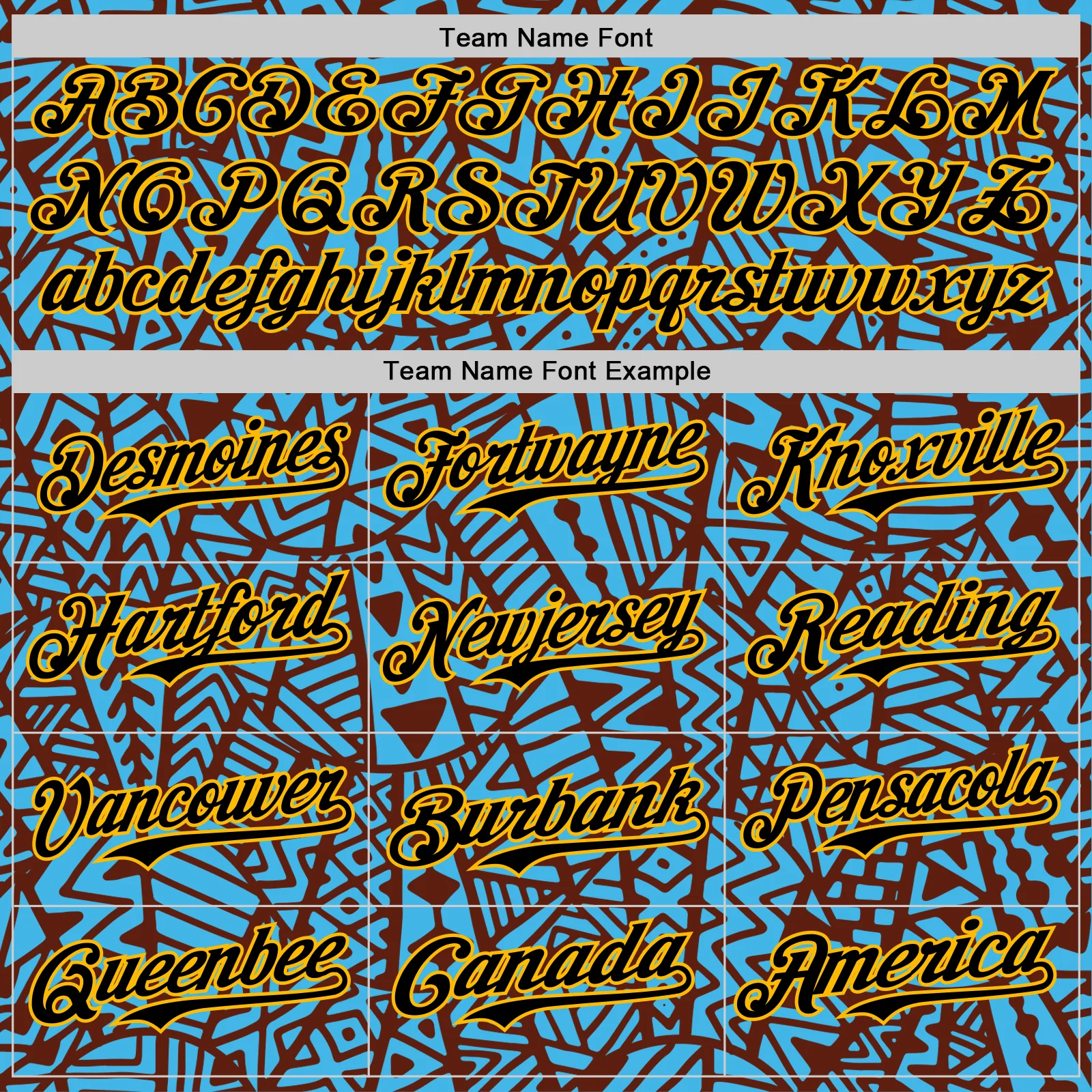 Custom Sky Blue Black Brown-Gold 3D Polynesian Style Islander Authentic Baseball Jersey - Image 4