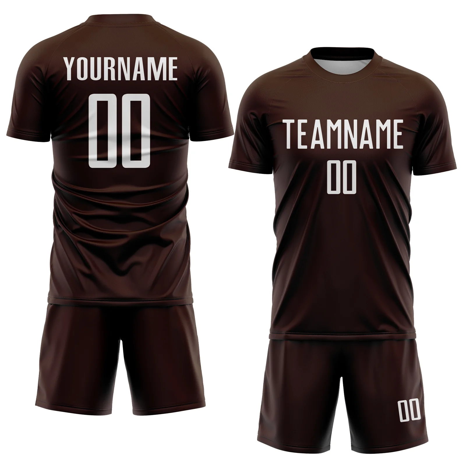 Custom Brown White Sublimation Soccer Uniform Jersey - Image 2