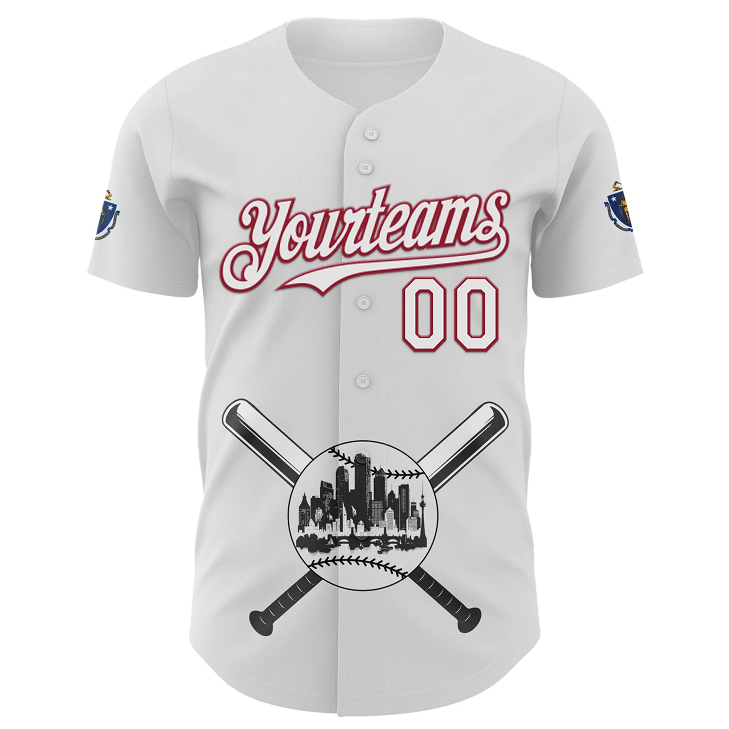 Custom White Cardinal-Black 3D Urban City Edition Sports Authentic Baseball Jersey - Image 2