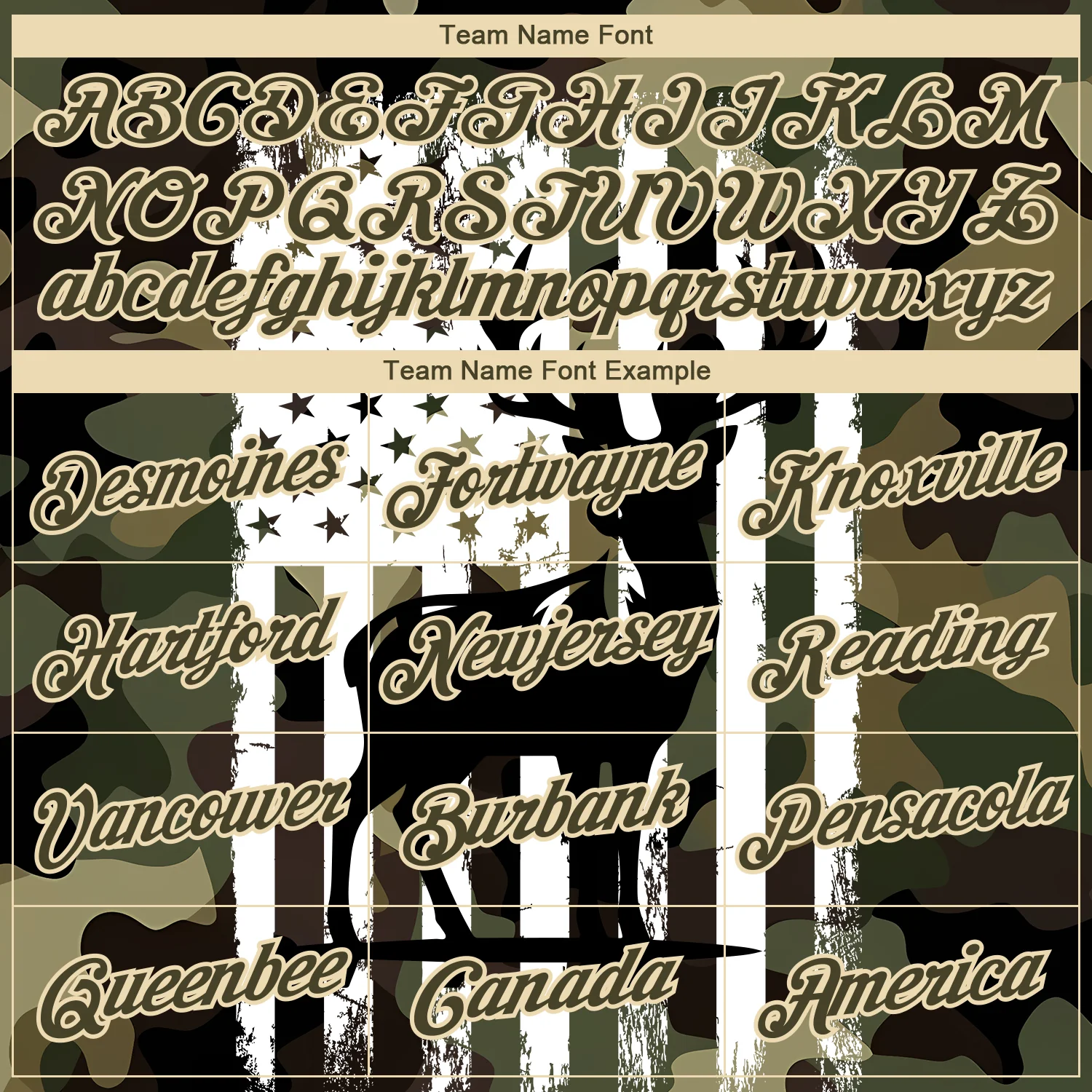 Custom Camo Olive-White 3D Animal Deer Hunting American Flag Long Sleeve Performance T-Shirt - Image 3