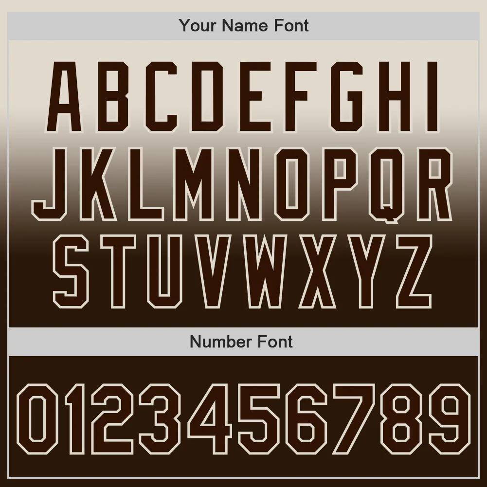 Custom Cream Brown Authentic Fade Fashion Baseball Jersey - Image 5