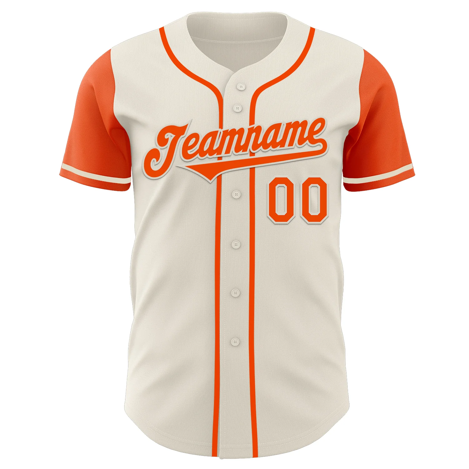 Custom Cream Orange Authentic Two Tone Baseball Jersey - Image 2