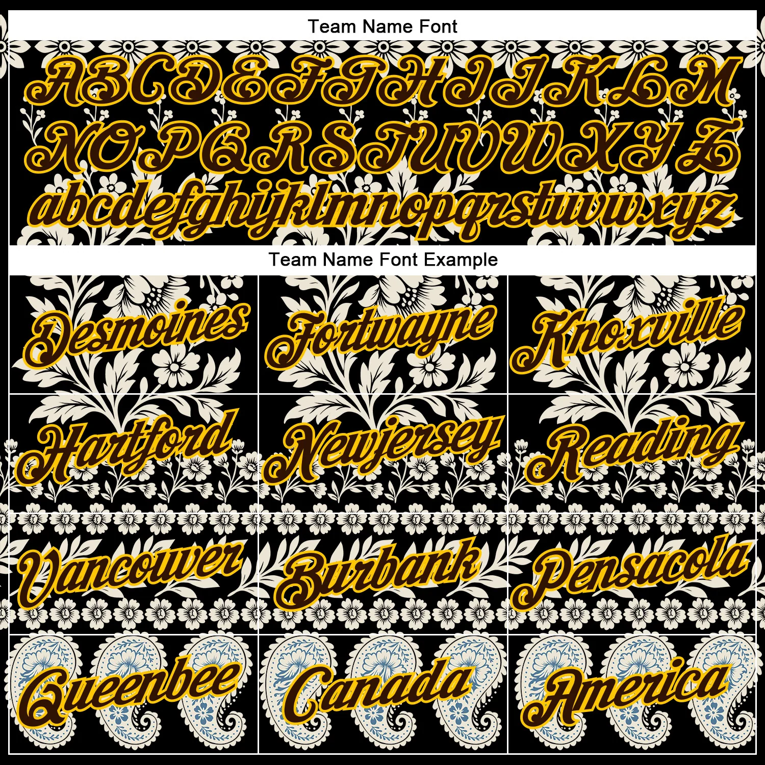 Custom Stitched Black Brown Cream-Yellow 3D Pattern Design Ethnic Paisley Floral Bandana Sports Pullover Sweatshirt Hoodie - Image 3