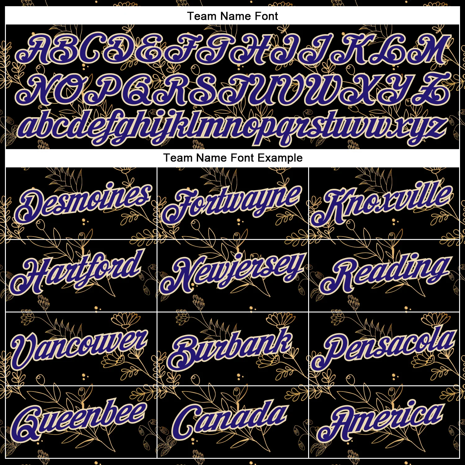 Custom Stitched Black Dark Purple-Cream 3D Pattern Design Golden Subtle Floral Sports Pullover Sweatshirt Hoodie - Image 3