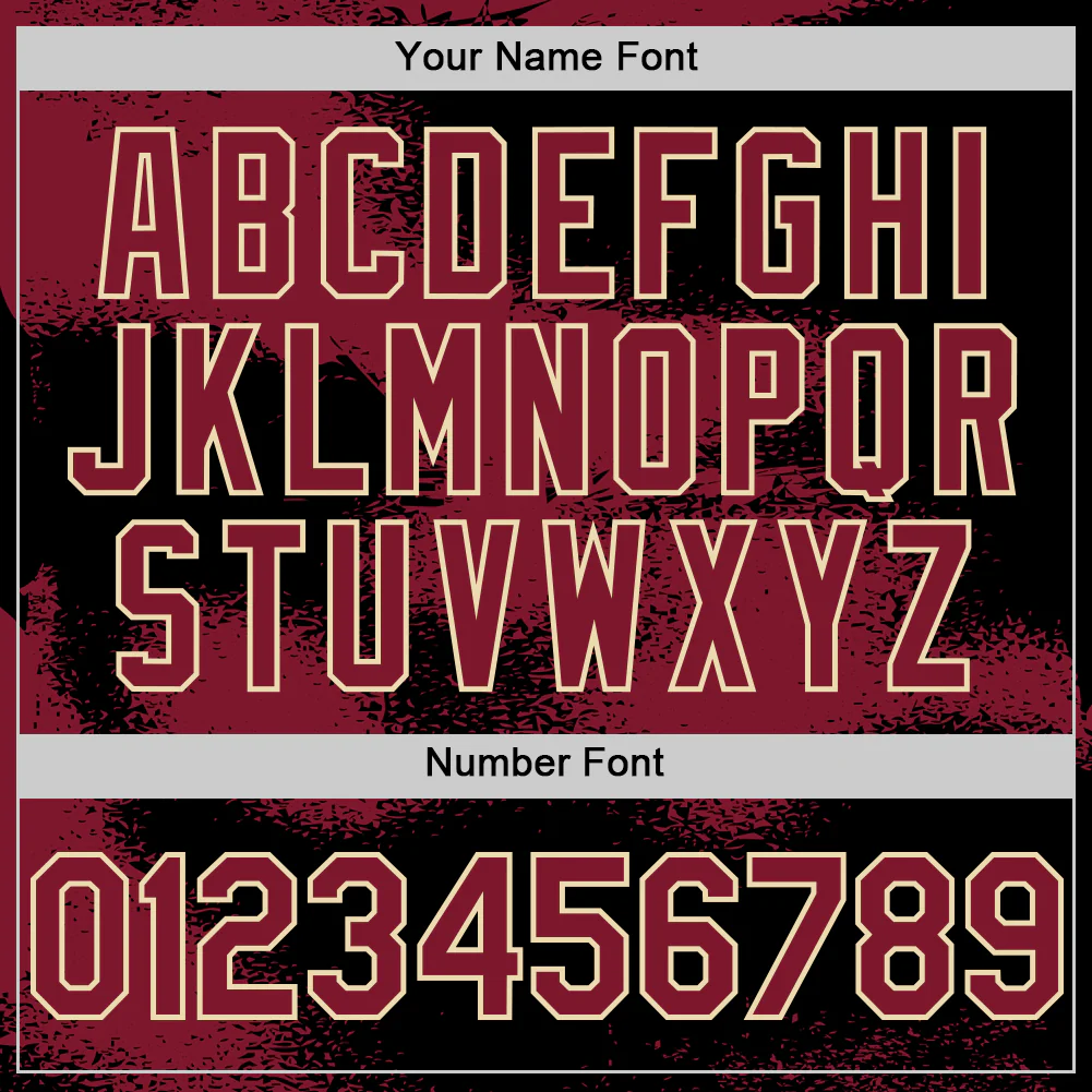 Custom Black Crimson-Cream Abstract Color Blocks Fragment Pattern Bomber Full-Snap Varsity Letterman Hoodie Jacket - Image 6