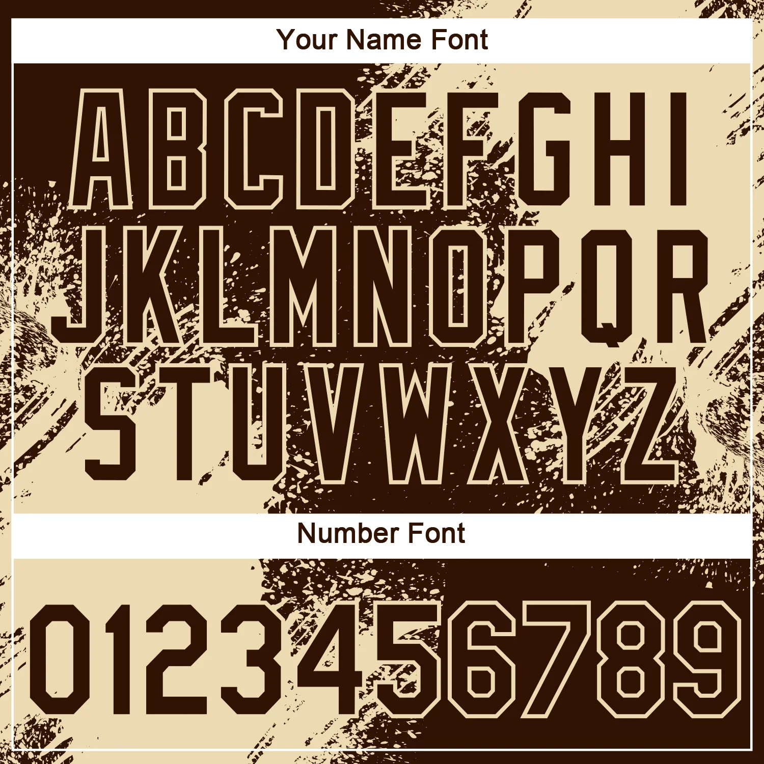 Custom Brown Cream 3D Pattern Design Abstract Brush Stroke Performance T-Shirt - Image 4