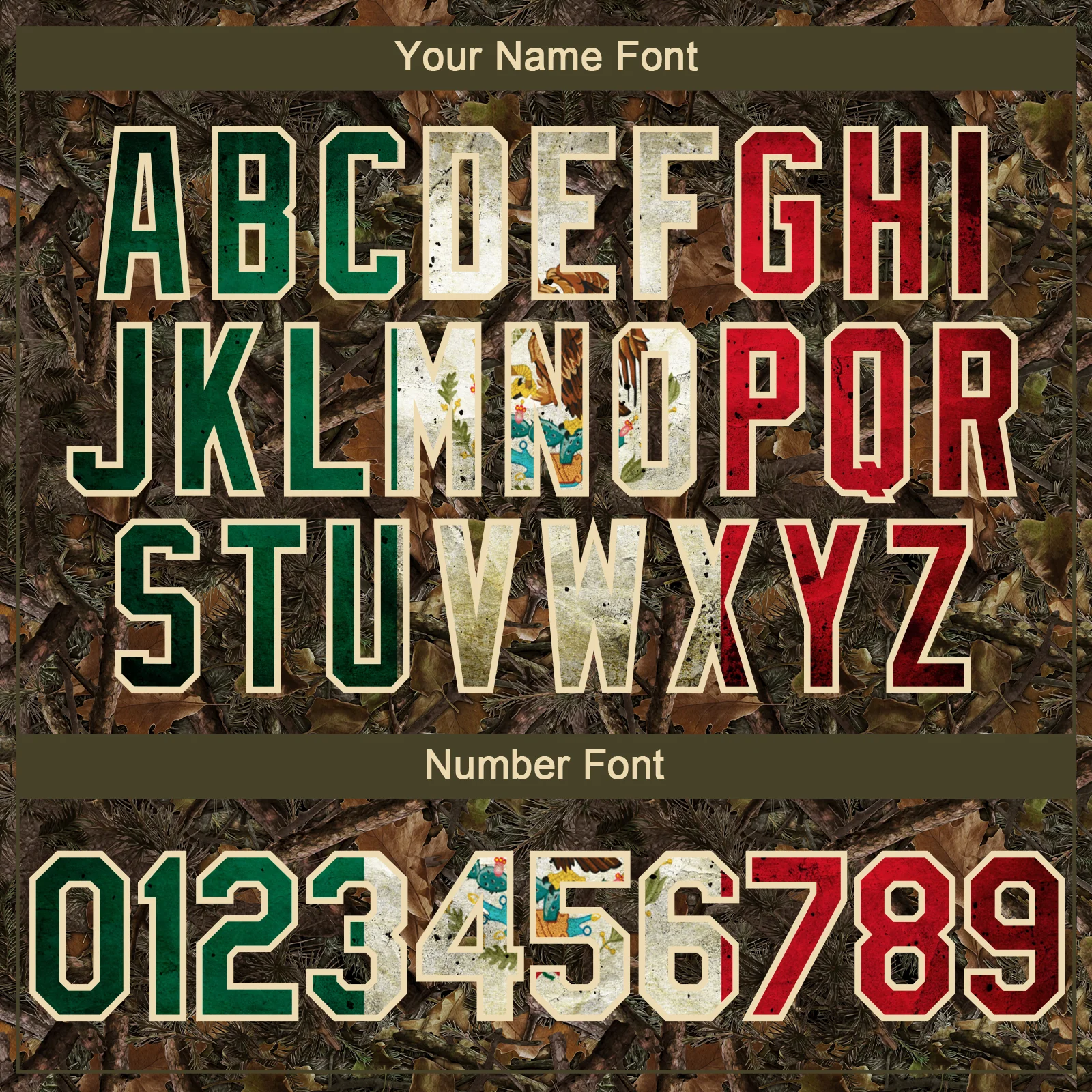Custom Camo Vintage Mexican Flag-Cream 3D Woodland Camo Authentic Salute To Service Baseball Jersey - Image 5