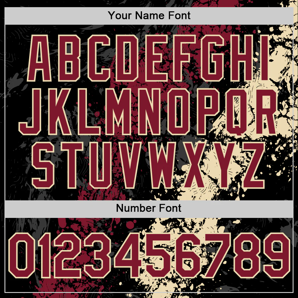 Custom Black Crimson-Cream Splash Art 3D Pattern Design Bomber Full-Snap Varsity Letterman Hoodie Jacket - Image 6