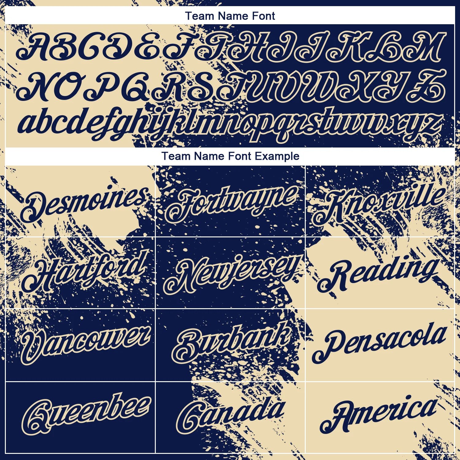 Custom Navy Cream 3D Pattern Design Abstract Brush Stroke Performance T-Shirt - Image 3