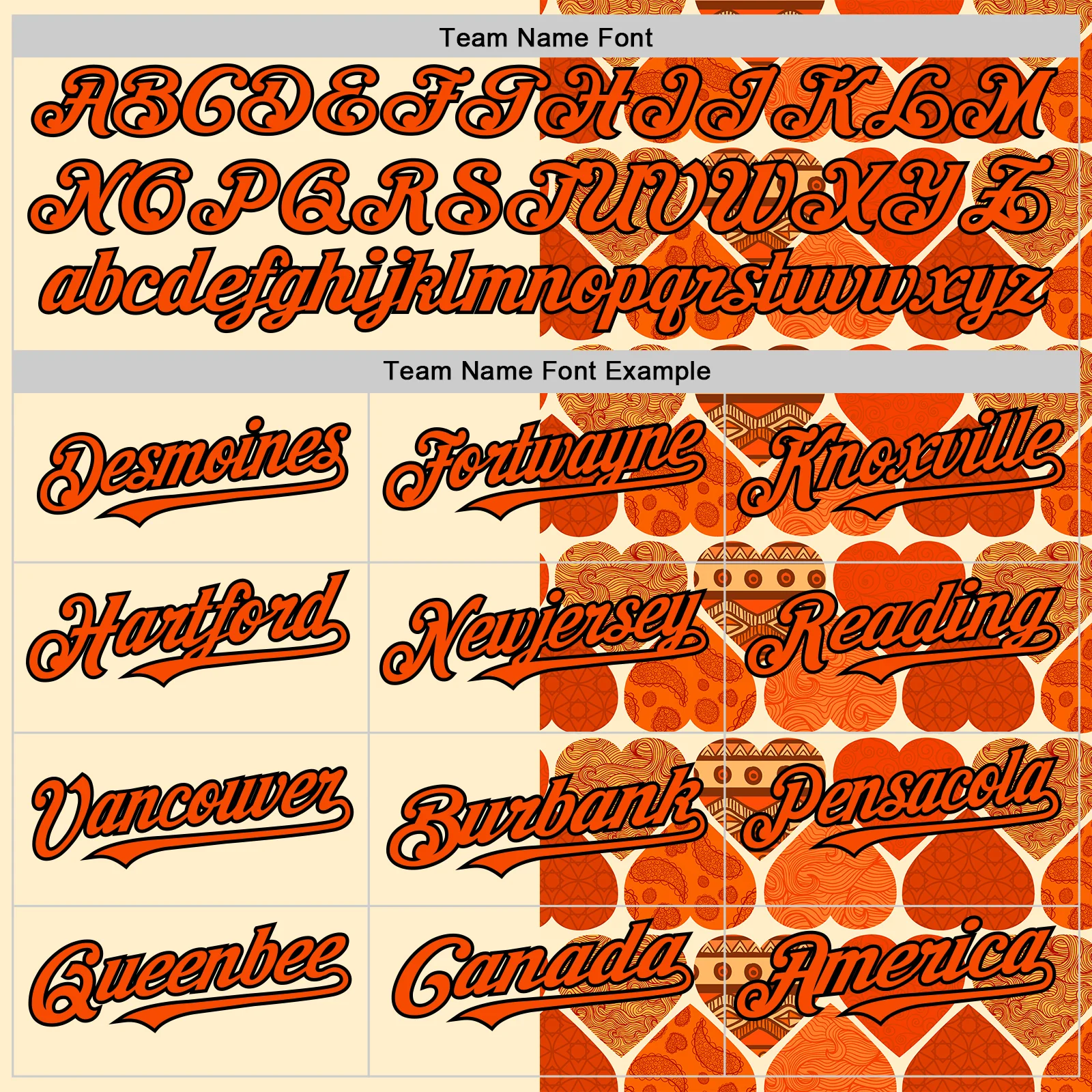 Custom Orange Cream-Black Valentine's Day Love Heart Authentic Baseball Jersey - Image 4
