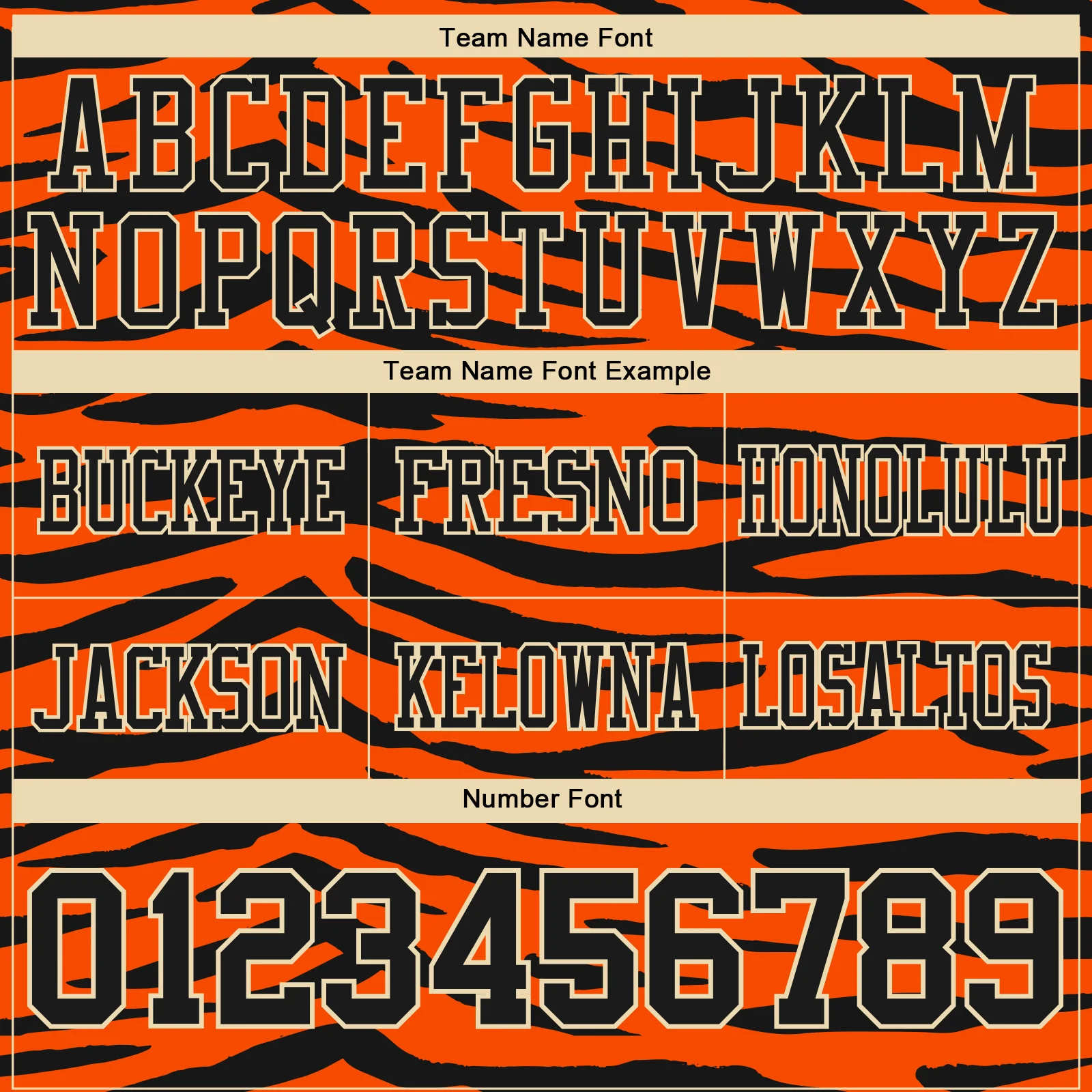 Custom Orange Black-Cream 3D Pattern Tiger Print Authentic Football Jersey - Image 4