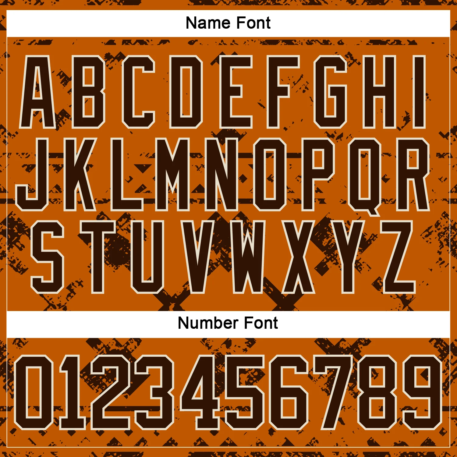 Custom Texas Orange Brown-Cream Tribal Indigenous Grunge Splash Hockey Lace Neck Jersey - Image 7