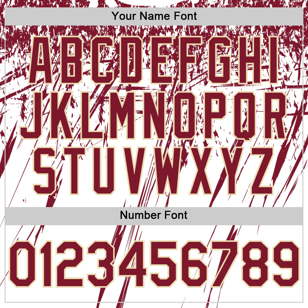 Custom White Crimson Cream-Black Splatter Brush Stroke Star Raglan Sleeves Authentic Baseball Jersey - Image 5