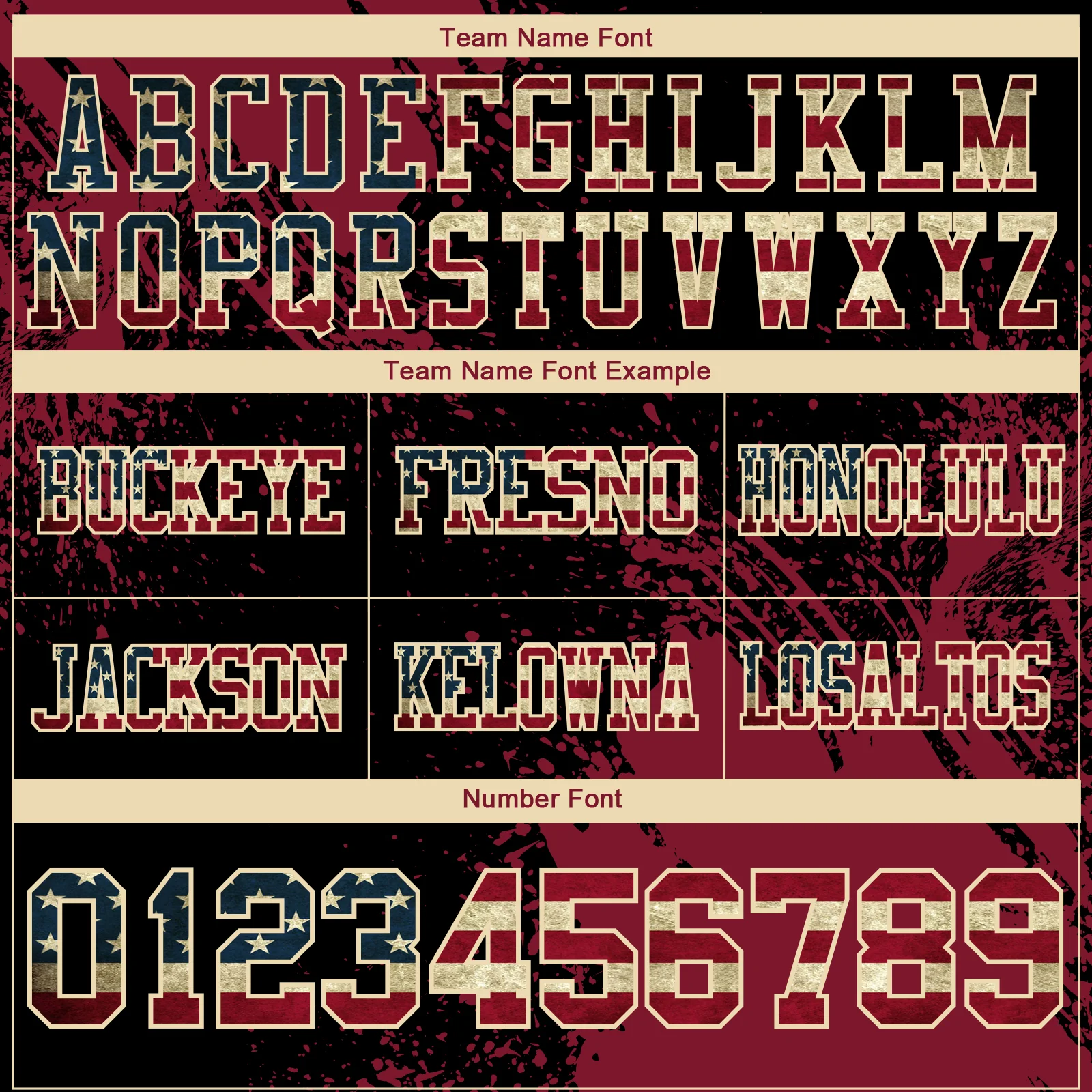 Custom Black Vintage USA Flag Crimson-Cream 3D Pattern Abstract Brush Stroke Authentic Football Jersey - Image 3