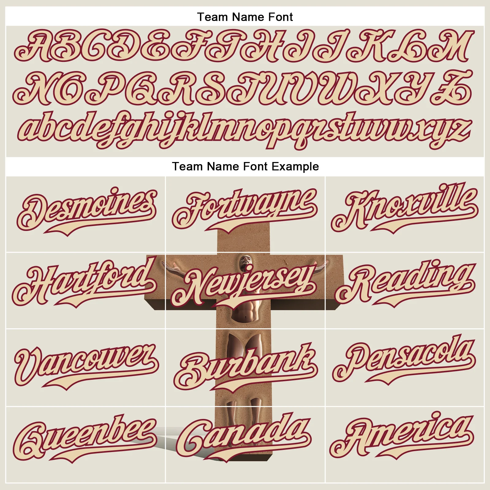 Custom Cream City Cream-Crimson 3D Marcel Caram The Man And The Cross Authentic Baseball Jersey - Image 4
