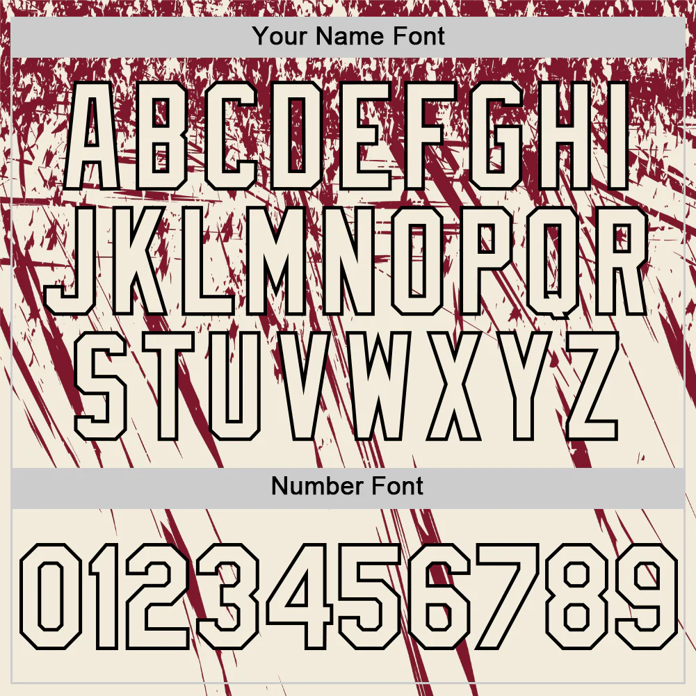 Custom Cream Crimson-Black Distressed Scratch Brush Stroke Authentic Baseball Jersey - Image 5