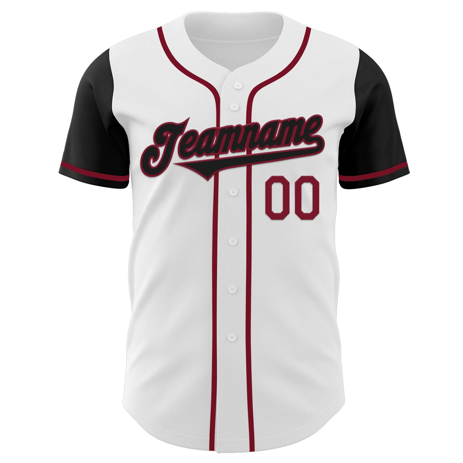 Custom White Black-Crimson Authentic Two Tone Baseball Jersey - Image 2