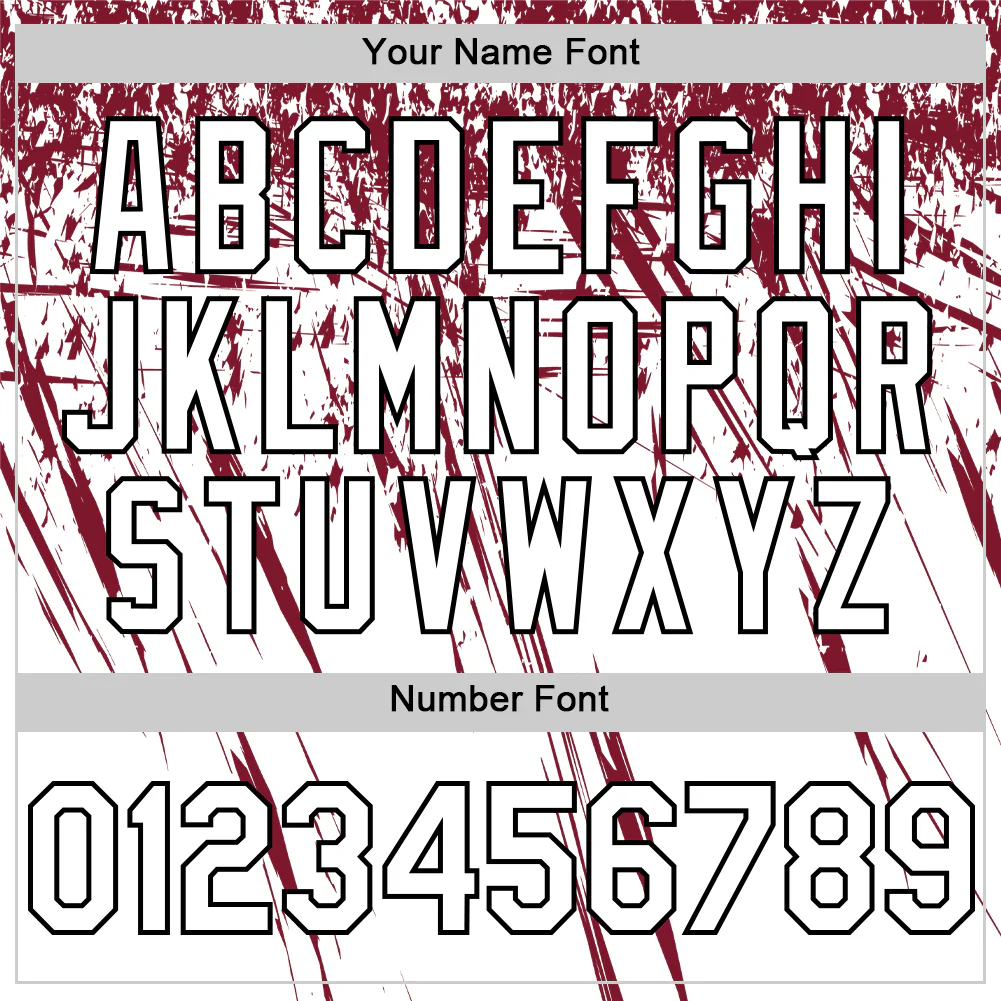 Custom White Crimson-Black Distressed Scratch Brush Stroke Authentic Baseball Jersey - Image 5