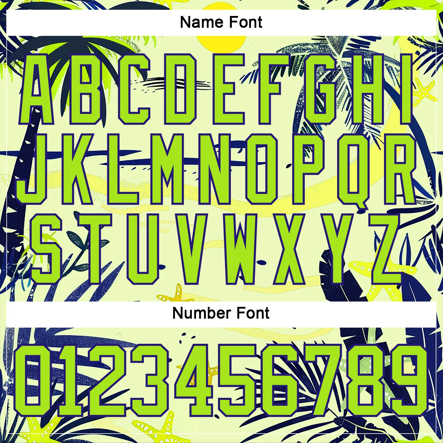 Custom Neon Yellow Neon Green Dark Purple-White Hawaii Tropical Palm Trees Hockey Lace Neck Jersey - Image 5