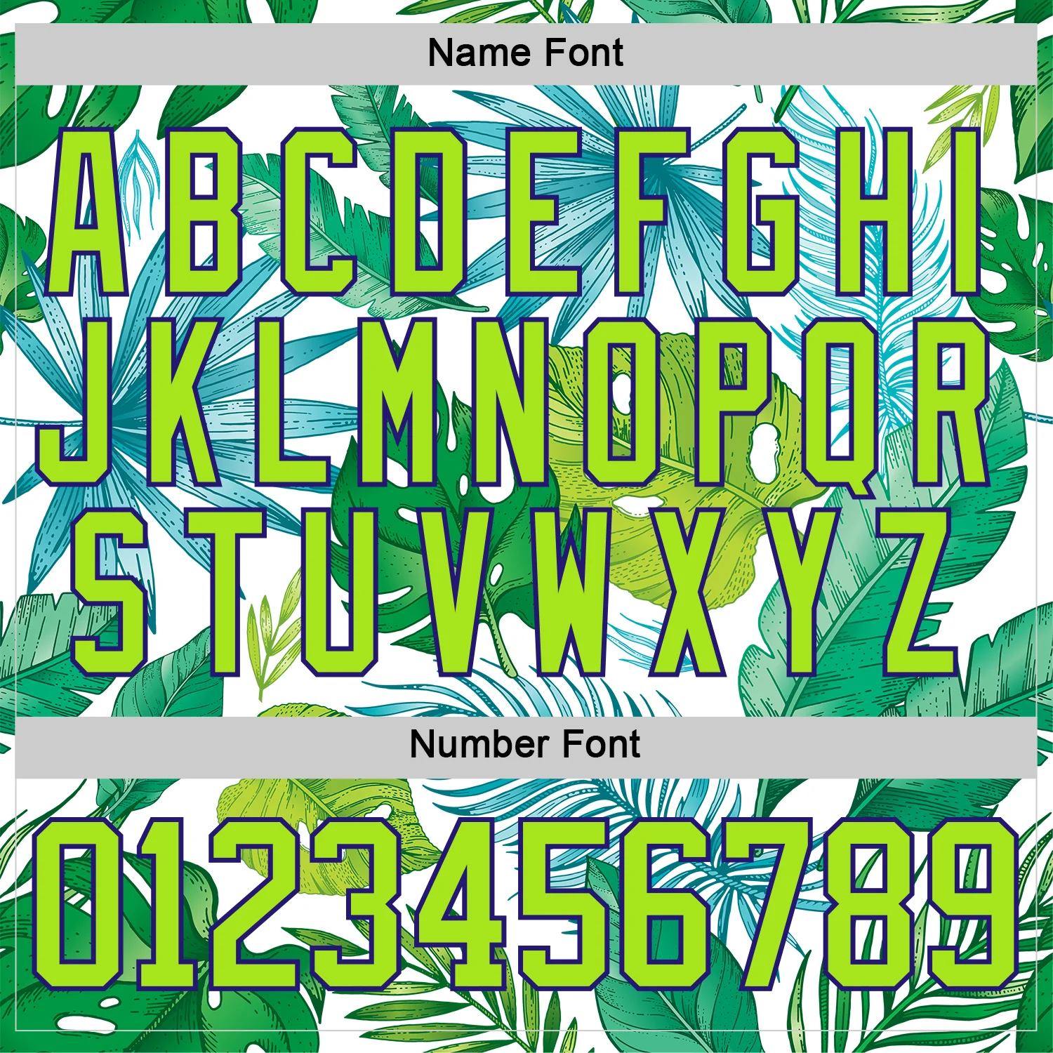 Custom Neon Yellow Neon Green Dark Purple-White Hawaii Tropical Palm Trees Hockey Lace Neck Jersey - Image 5