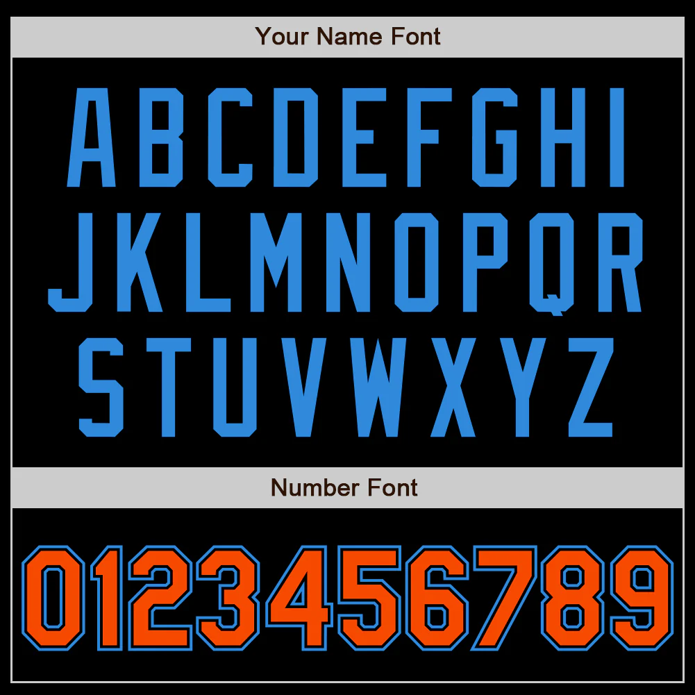 Custom Black Orange-Electric Blue Authentic Baseball Jersey - Image 8