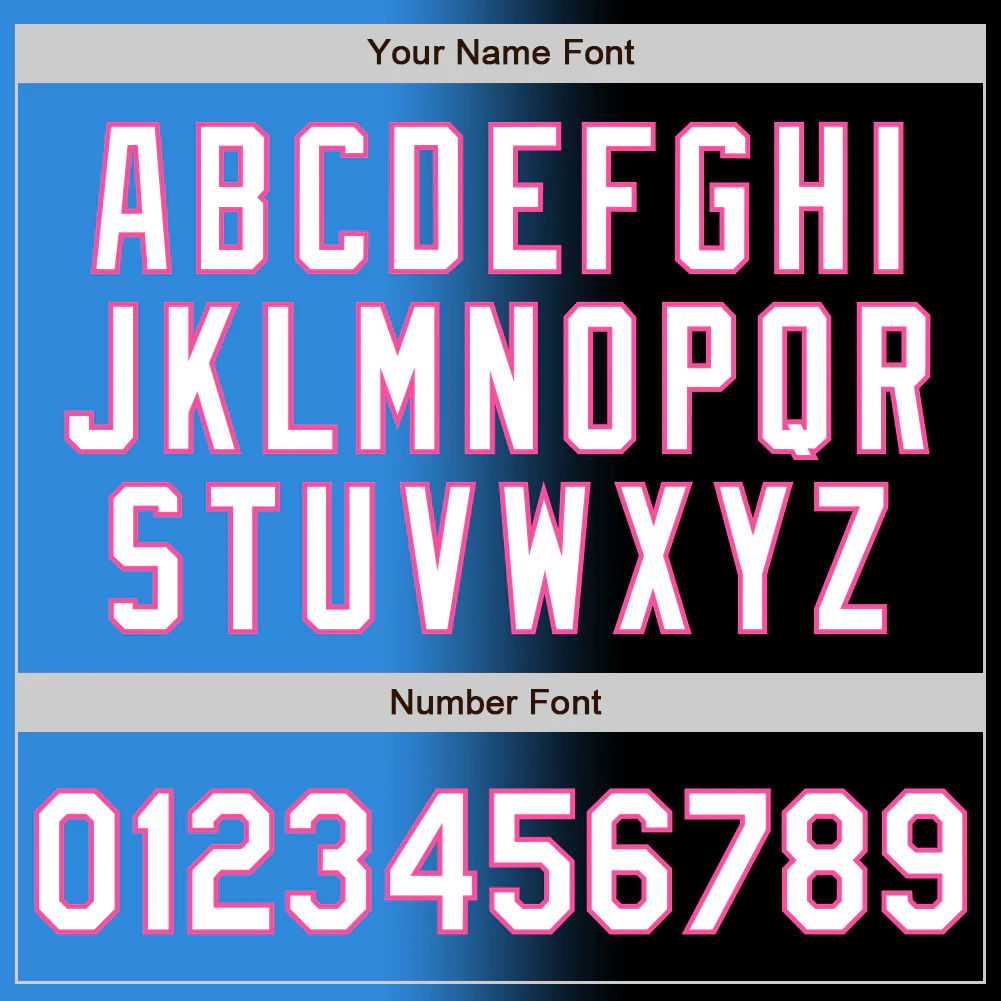 Custom Black White Electric Blue-Pink Authentic Gradient Fashion Baseball Jersey - Image 5