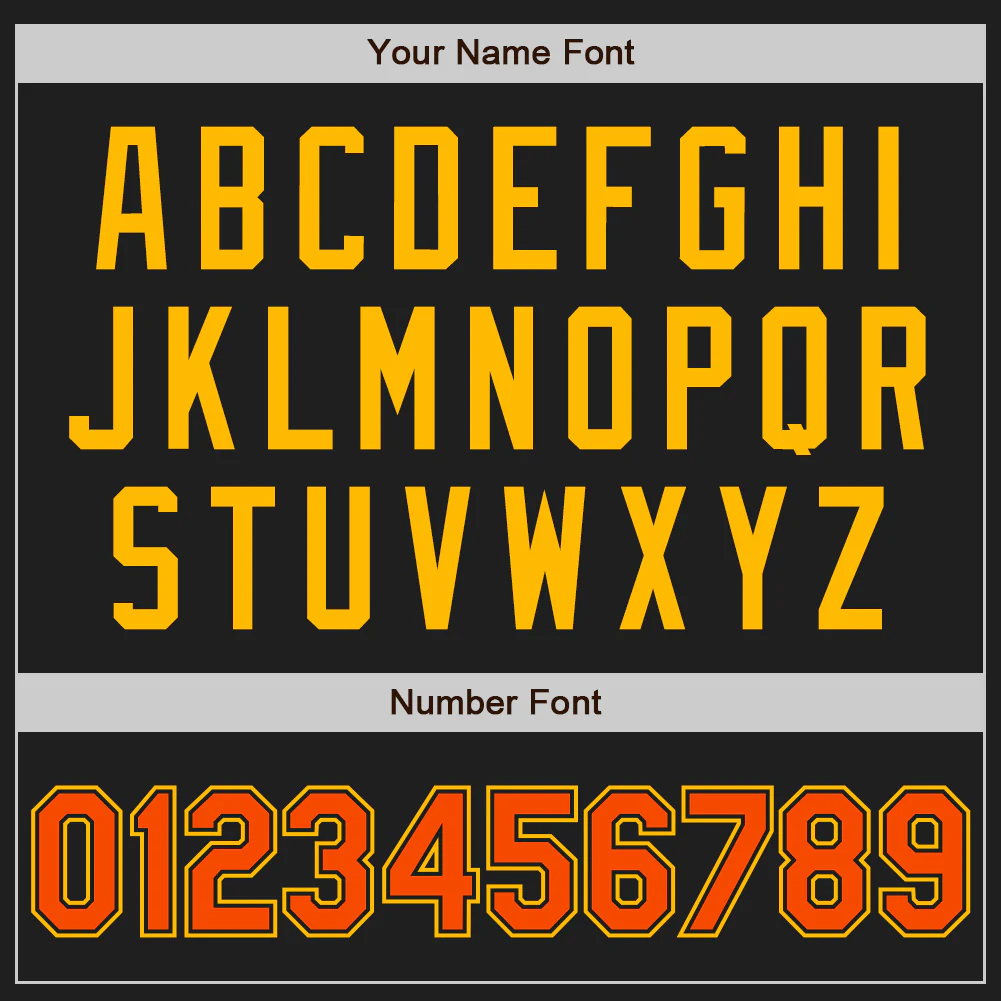 Custom Black Orange-Gold Authentic Two Tone Baseball Jersey - Image 5