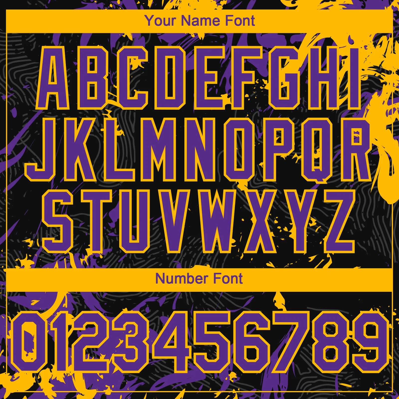 Custom Black Purple-Gold Splash Authentic Baseball Jersey - Image 5