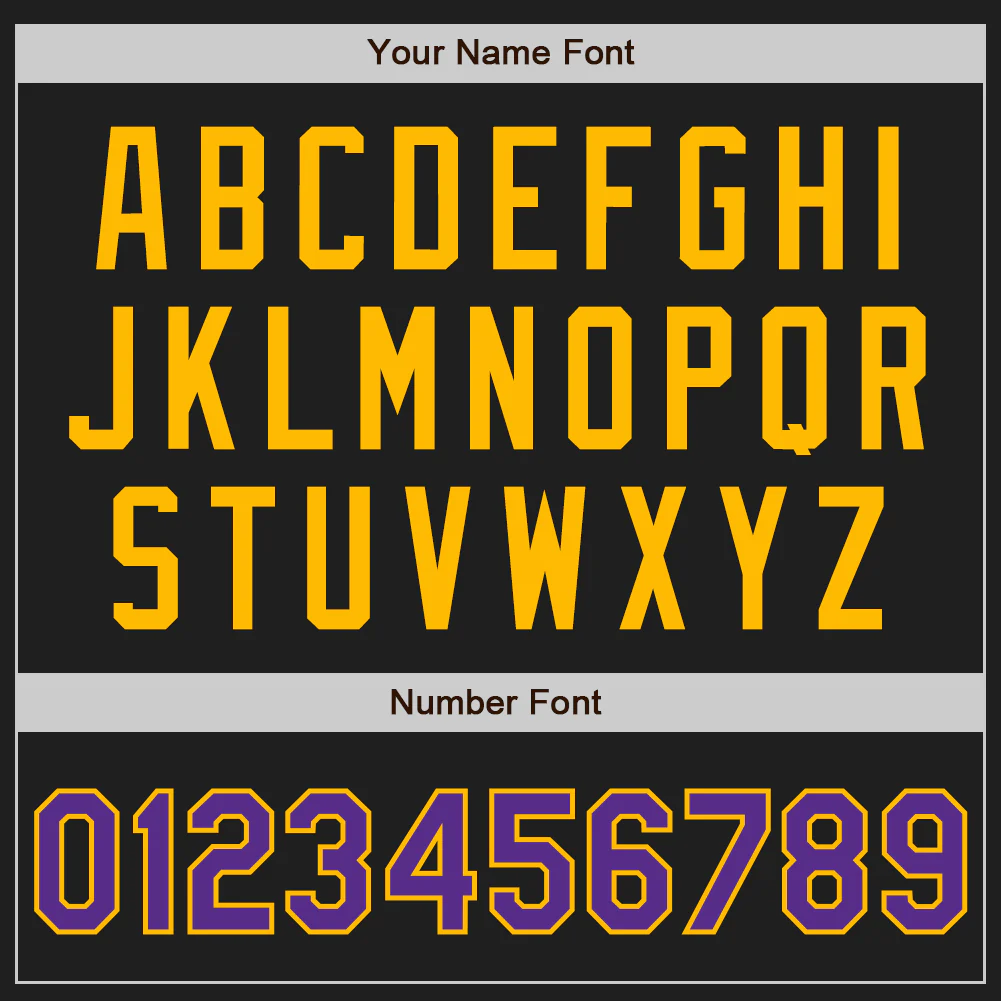 Custom Black Purple-Gold Authentic Two Tone Baseball Jersey - Image 5