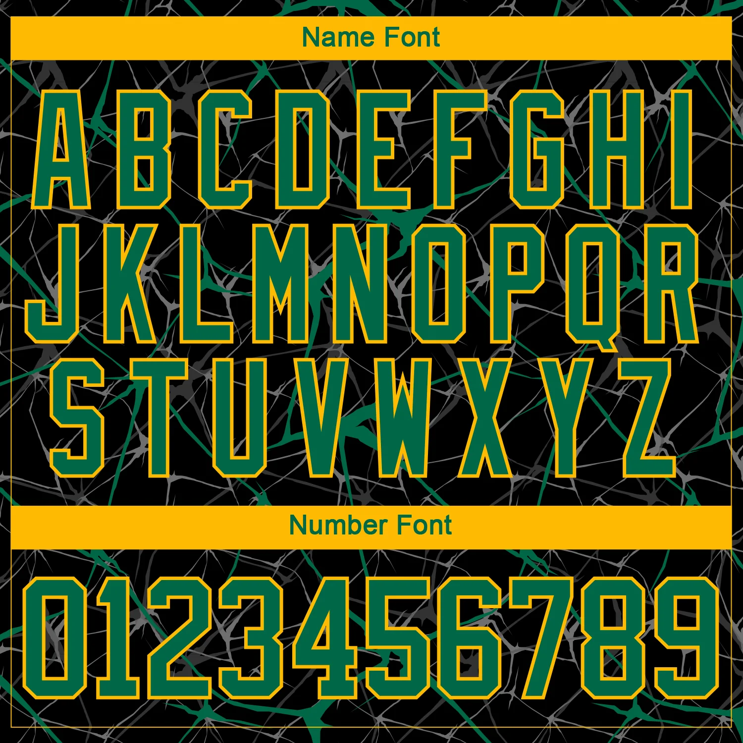 Custom Black Kelly Green-Gold 3D Pattern Abstract Network Hockey Lace Neck Jersey - Image 5
