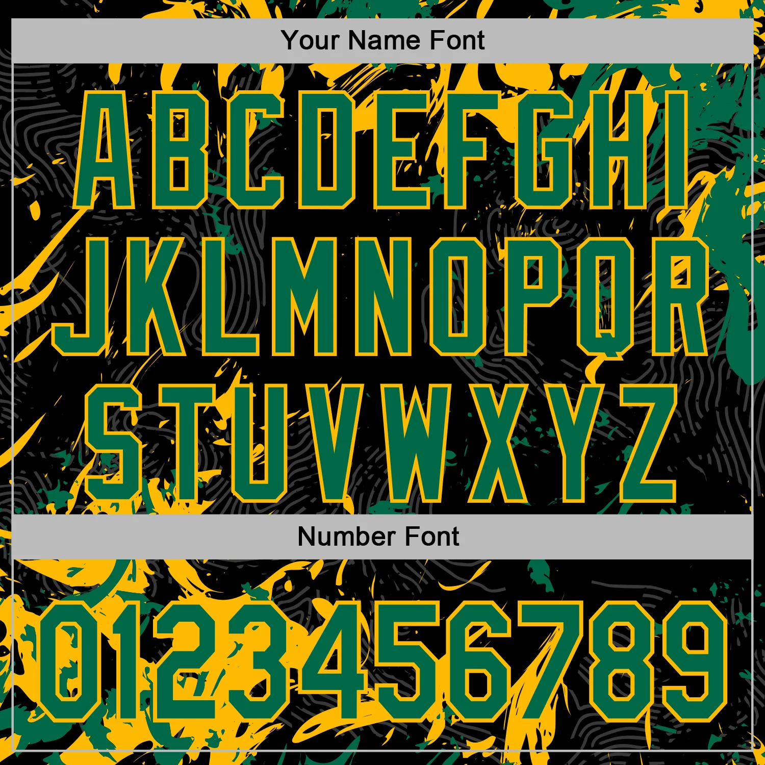 Custom Stitched Black Kelly Green-Gold Splash Sports Pullover Sweatshirt Hoodie - Image 6