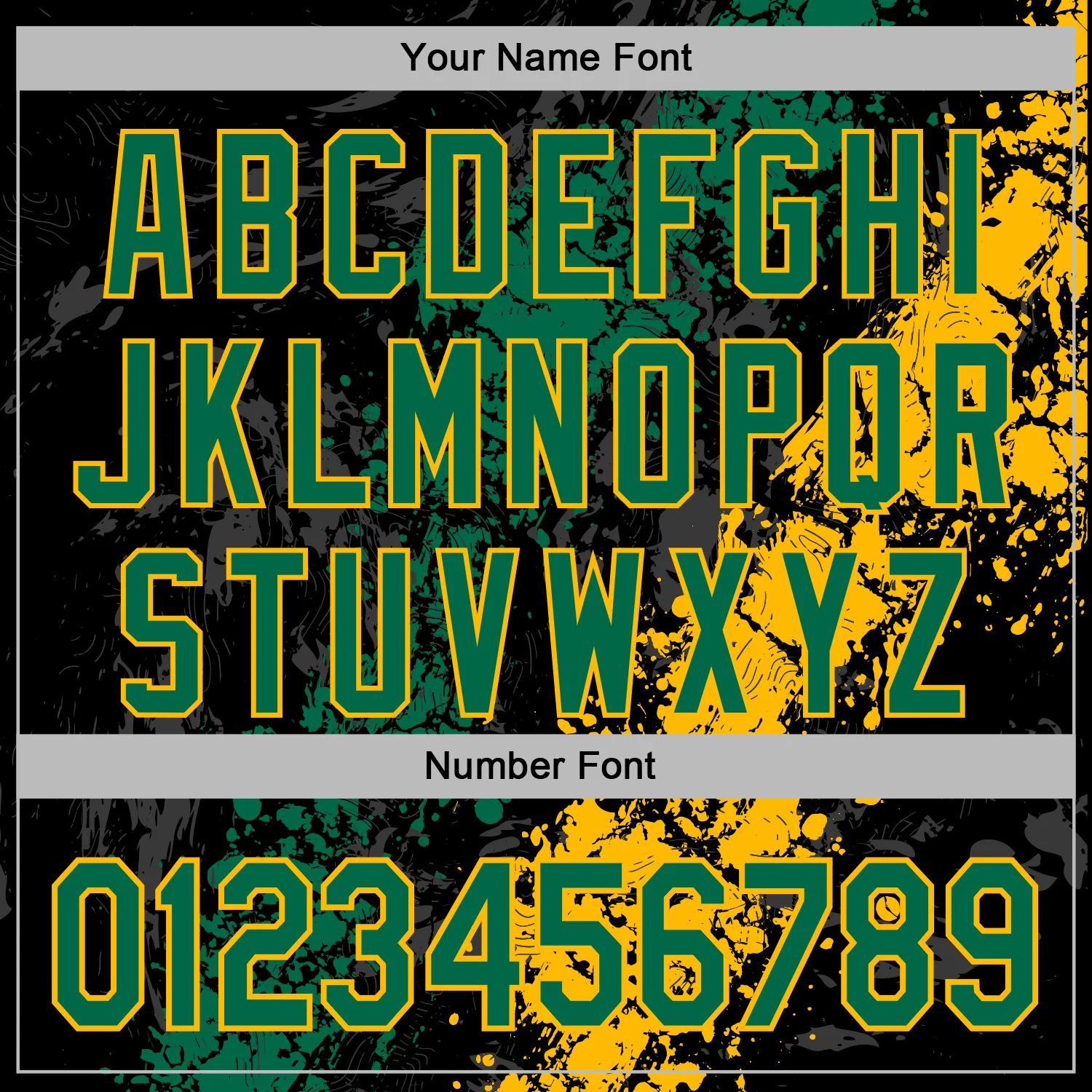 Custom Stitched Black Kelly Green-Gold Splash Sports Pullover Sweatshirt Hoodie - Image 6