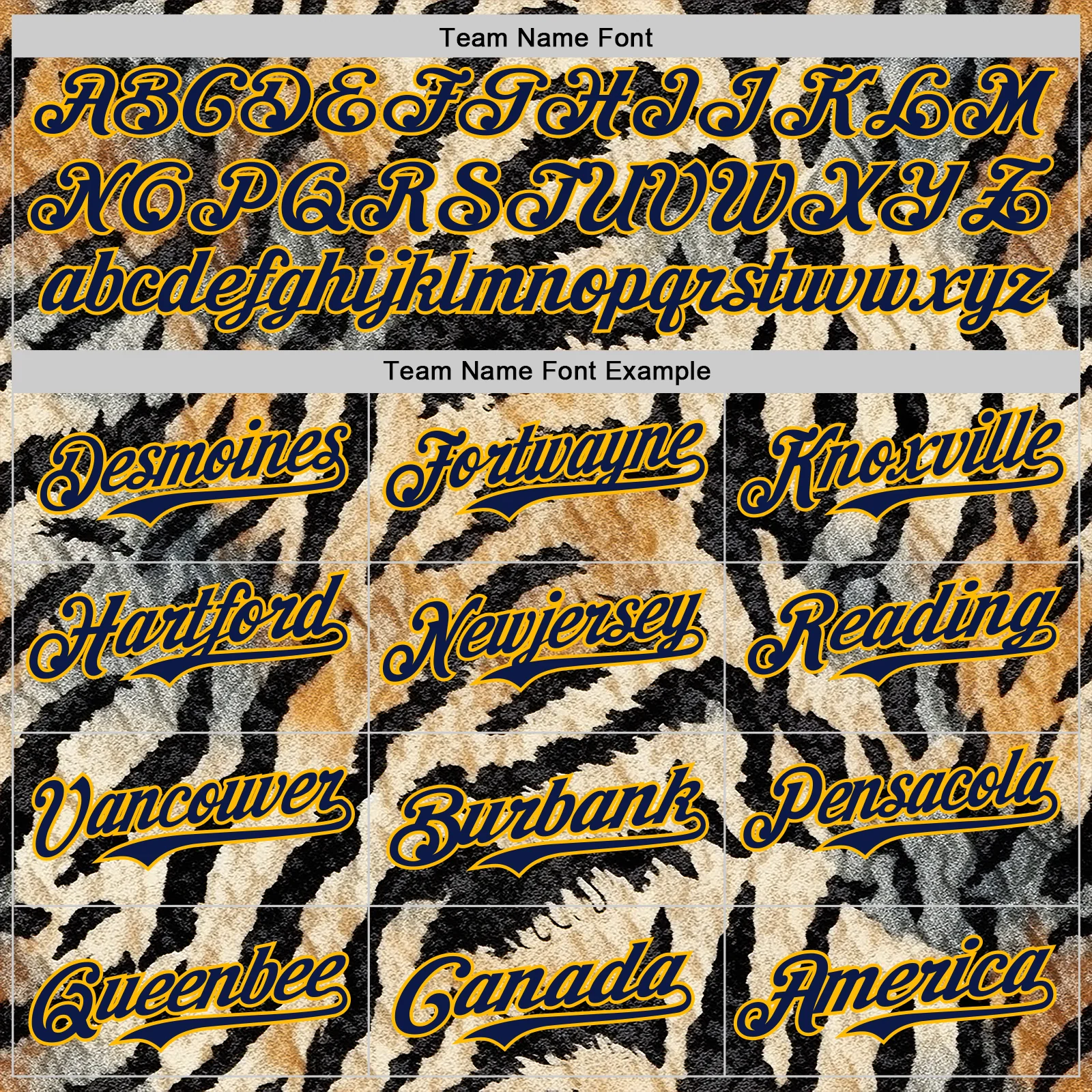 Custom Black Navy-Gold 3D Pattern Design Burner Costumes Tiger Print Authentic Baseball Jersey - Image 4