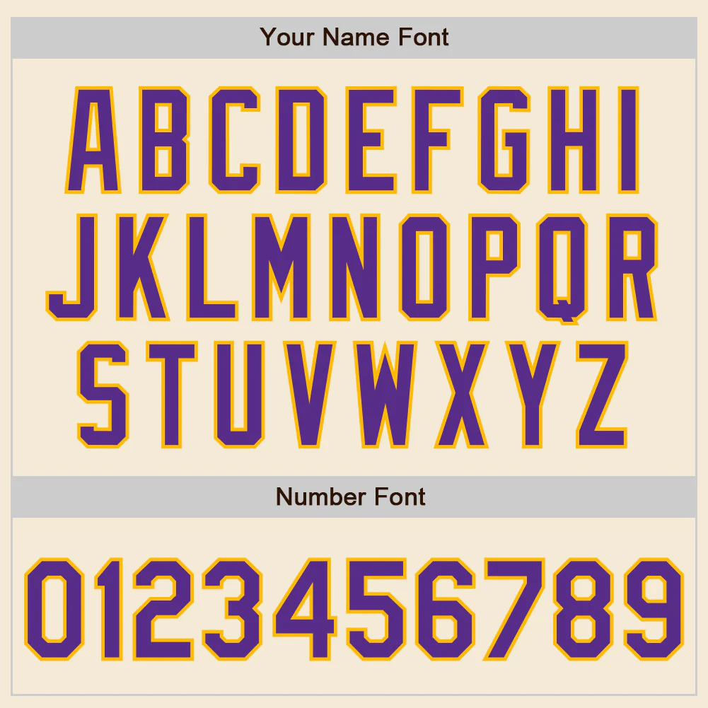 Custom Cream Purple-Gold Authentic Baseball Jersey - Image 8