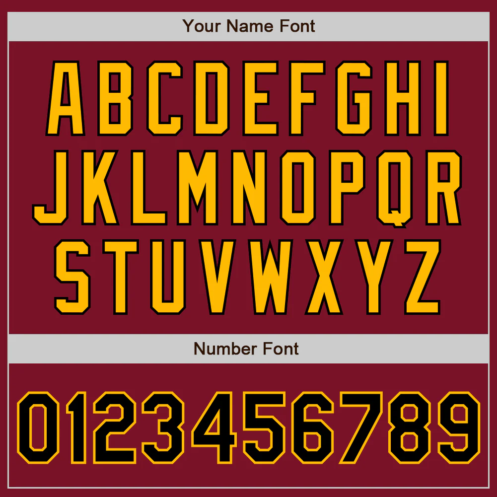 Custom Crimson Black-Gold Authentic Two Tone Baseball Jersey - Image 5