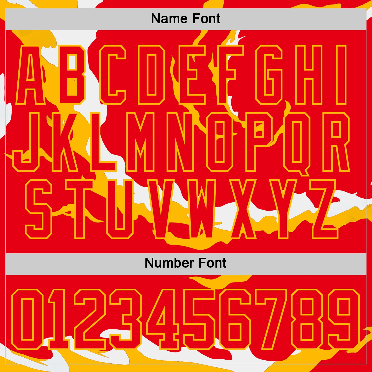 Custom Fire Red Gold-White Abstract Calgary Inspired Flame Hockey Lace Neck Jersey - Image 7