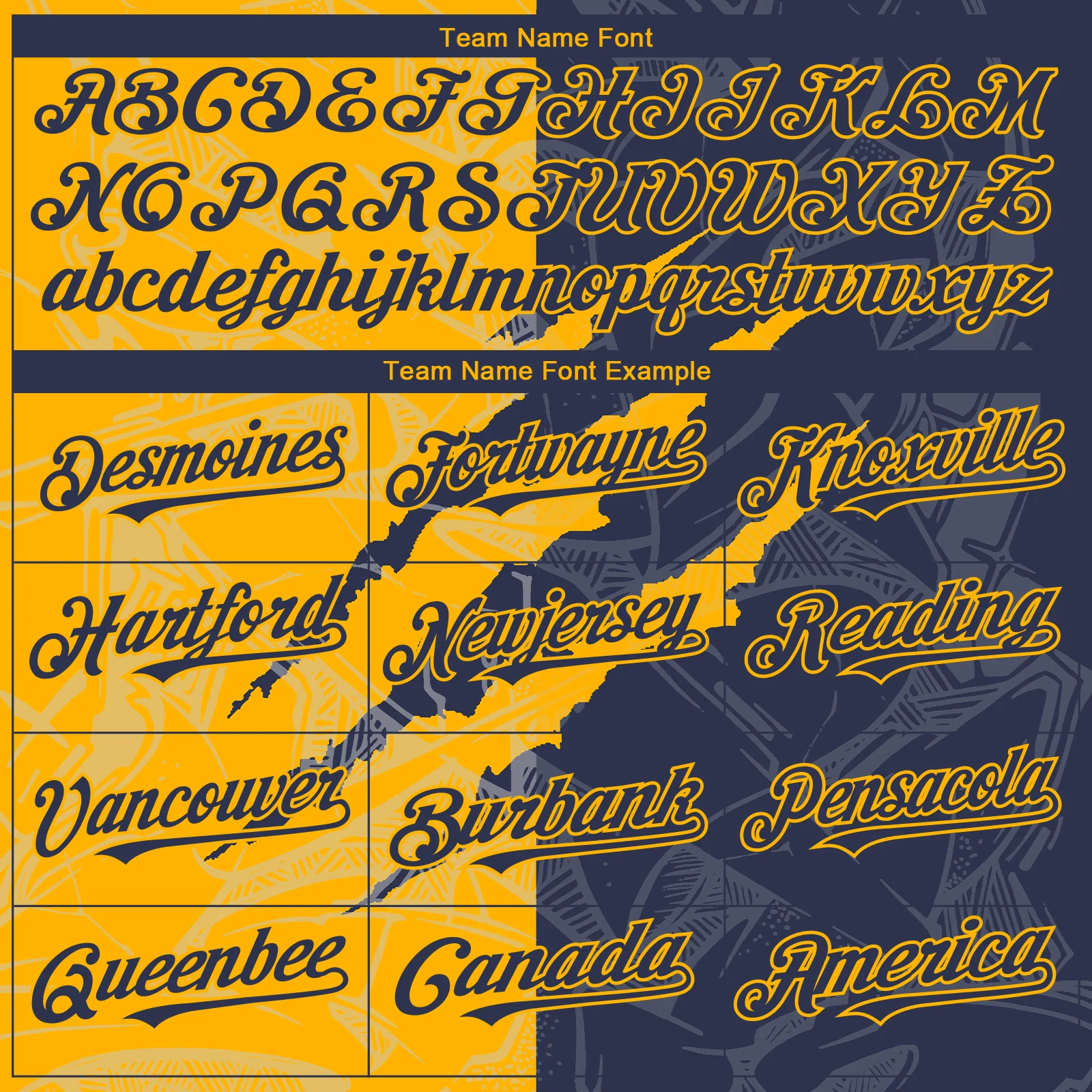 Custom Graffiti Pattern Navy-Gold 3D Scratch Authentic Baseball Jersey - Image 4