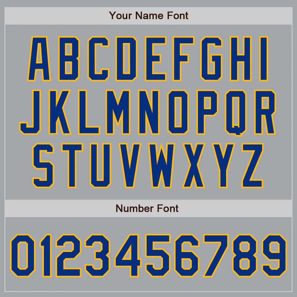 Custom Gray Royal-Gold Authentic Two Tone Baseball Jersey - Image 5