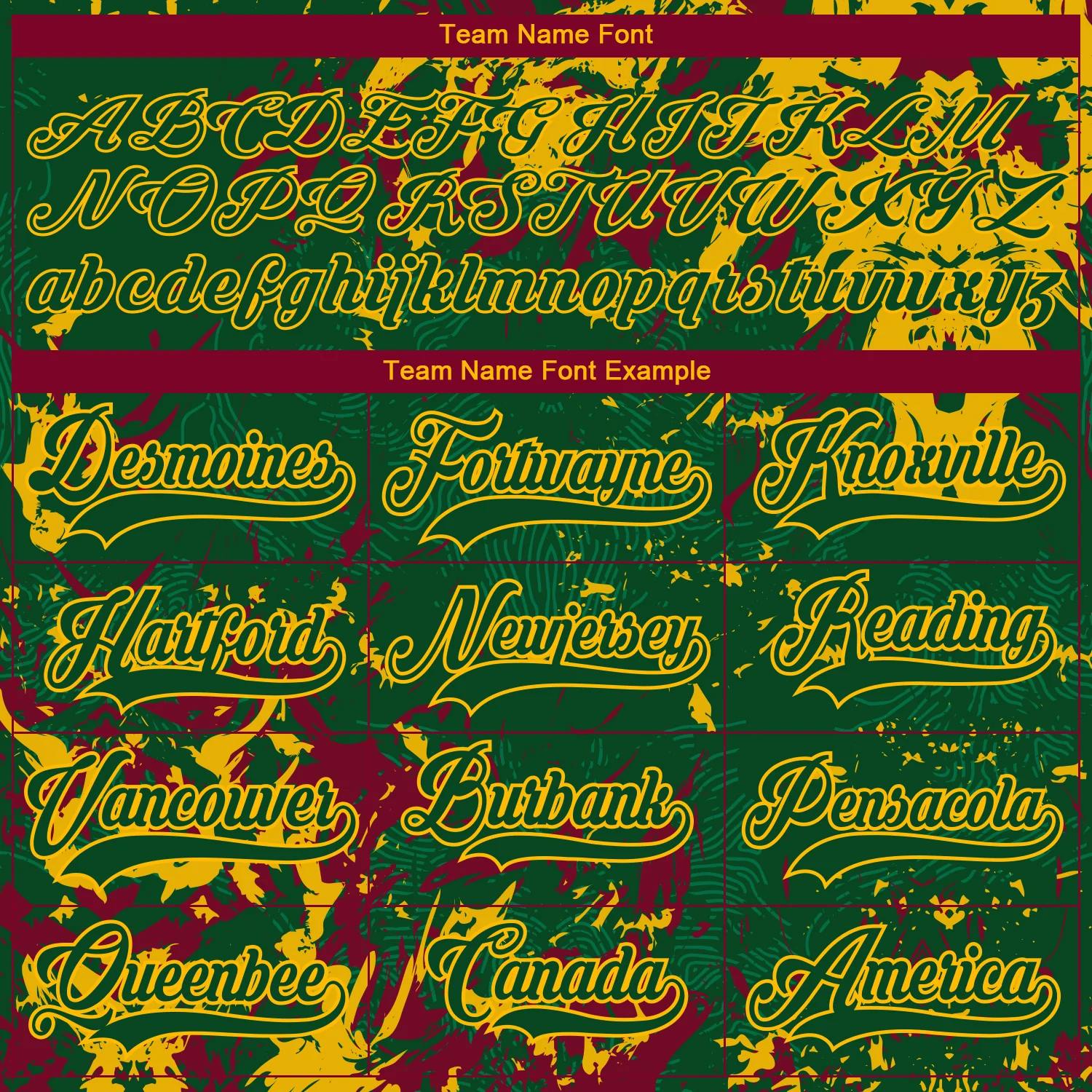 Custom Green Gold-Maroon 3D Fluid Art Splash Hockey Lace Neck Jersey - Image 4