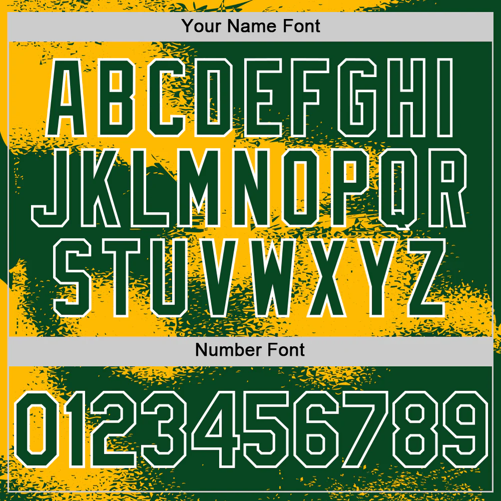 Custom Green Gold-White Abstract Color Blocks Fragment Pattern Bomber Full-Snap Varsity Letterman Hoodie Jacket - Image 6