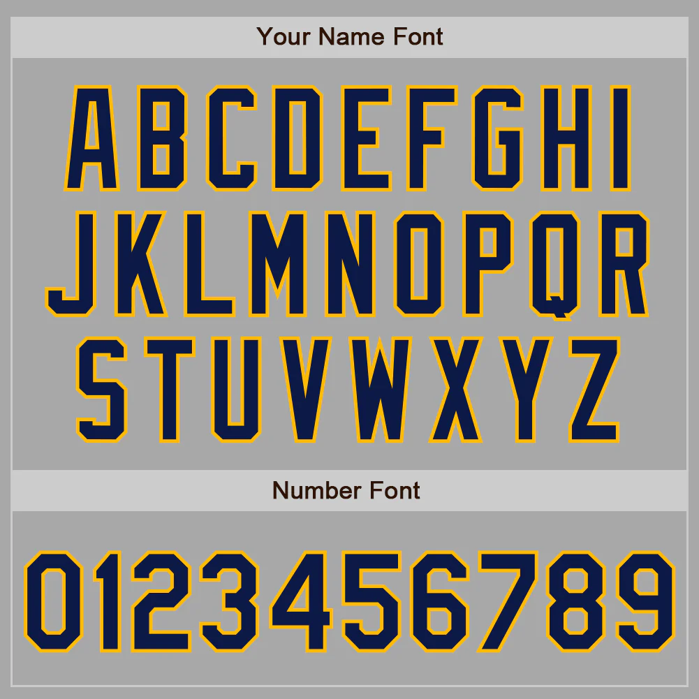 Custom Stitched Gray Navy-Gold Baseball Pullover Sweatshirt Hoodie - Image 4