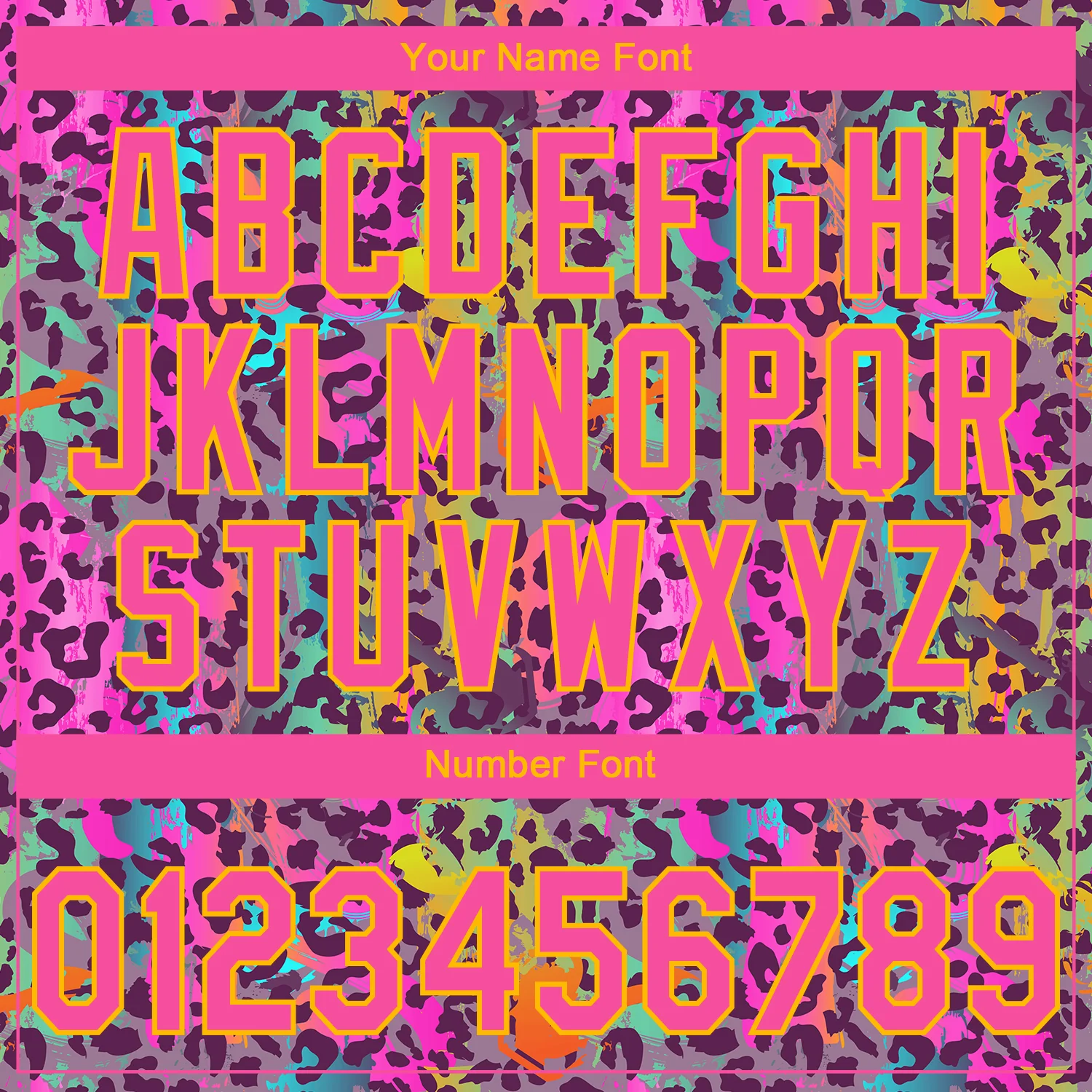 Custom Stitched Graffiti Pattern Pink-Gold 3D Colorful Leopard Print Sports Pullover Sweatshirt Hoodie - Image 4