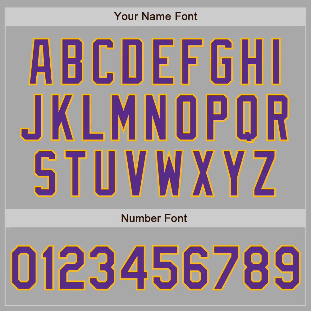 Custom Stitched Gray Purple-Gold Baseball Pullover Sweatshirt Hoodie - Image 4