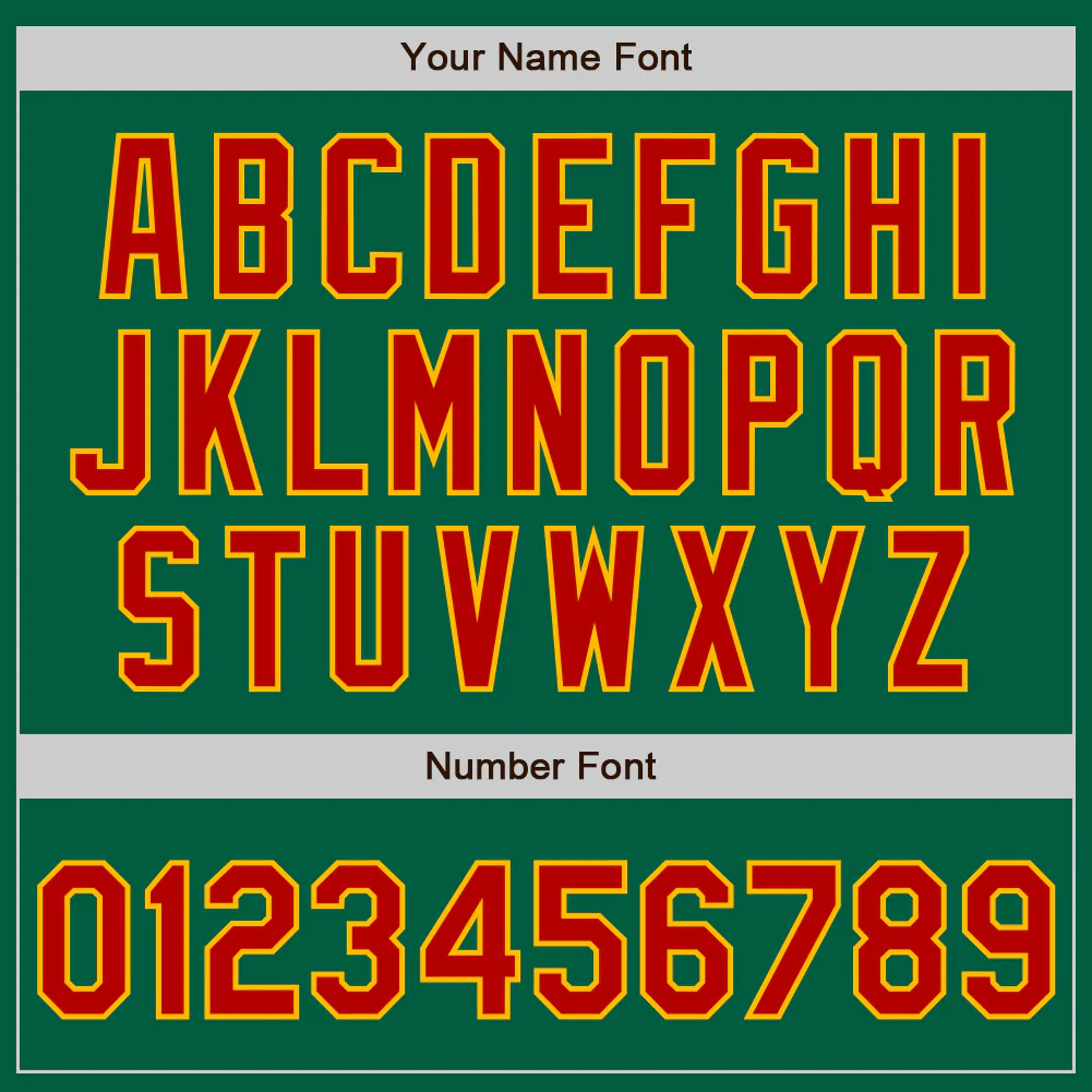 Custom Kelly Green Red-Gold Authentic Baseball Jersey - Image 4