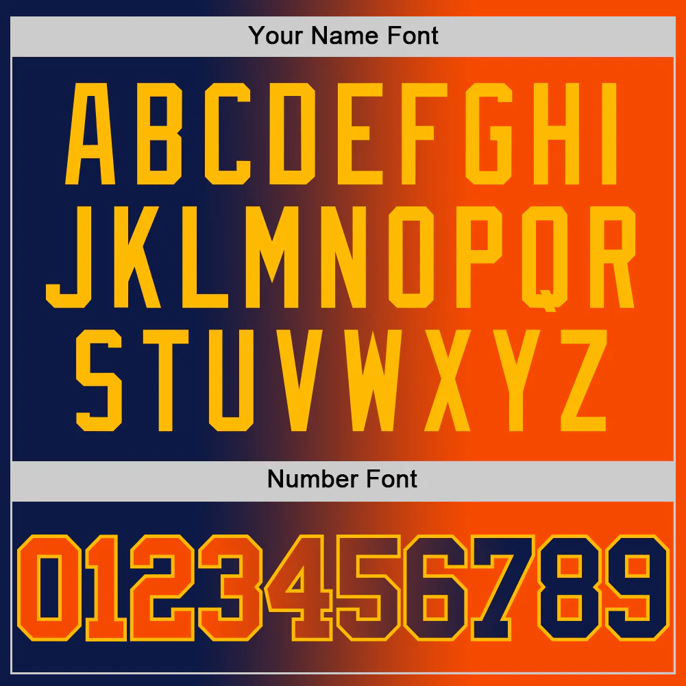 Custom Navy Orange-Gold Authentic Gradient Fashion Basketball Jersey - Image 5